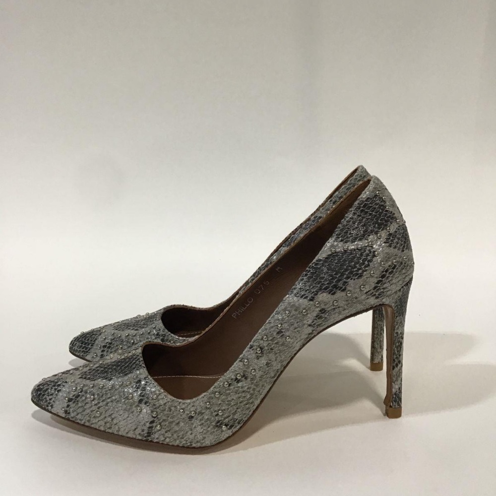 NEW!! Women’s Donald J. Pliner Snake Print Pump With Silver Rib-bits Size 7.5M